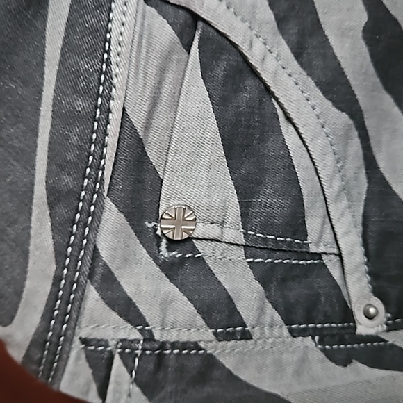 HUDSON Collin Skinny Jeans Grey Black Zebra Print Low-rise Flap Pocket, 27 NWOT - Picture 15 of 15